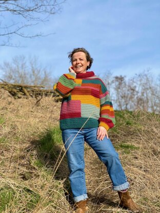 Fluffy Day Colour Block Sweater