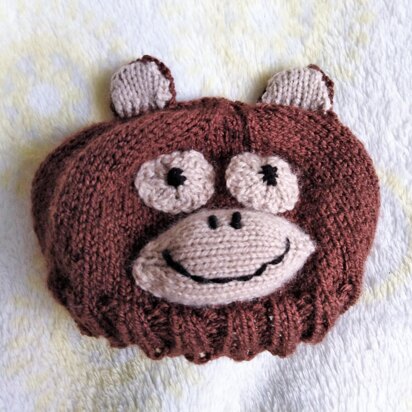 Monkey Baby Hat Knitting Pattern