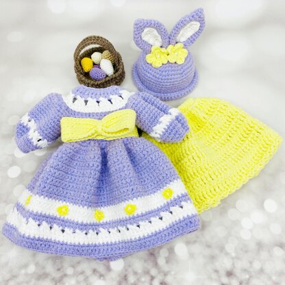 Crochet doll clothes, amigurumi doll clothes, Miss April outfit