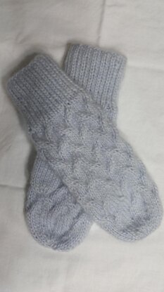 Ocean Waves Cable Mitts