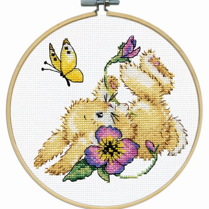 Design Works Bunny Cross Stitch Kit - 20cm x 20cm