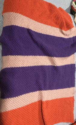 baby blanket striped pink, purple, orange