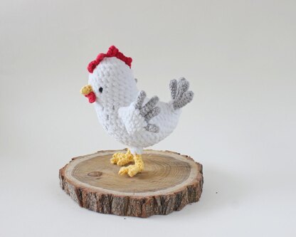 Helen, the crocheted plush hen
