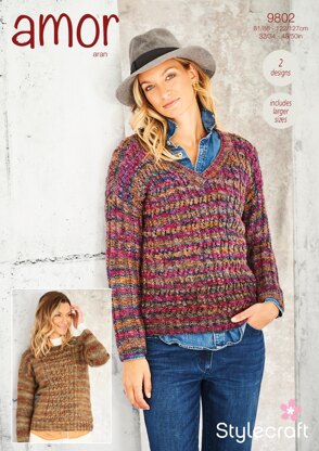 Sweaters in Stylecraft Amor Aran - 9802 - Downloadable PDF