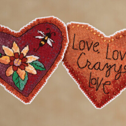 Mill Hill Crazy Love Cross Stitch Kit - 3.25in x 3in