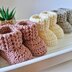 Baby Booties Puff 'V' Stitch