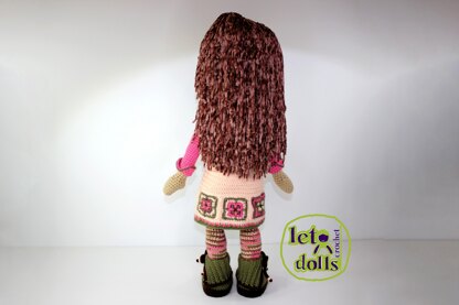 Crochet Doll Pattern, Amigurumi doll pattern, XLarge doll, 24"/61cm, Pippa