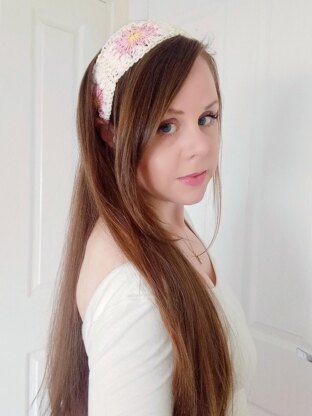 Crochet Boho Flower Hairband Headband Pattern