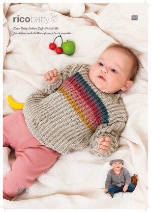 Jumper and Jacket in Rico Baby Cotton Soft Print DK - 993 - Downloadable PDF