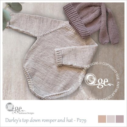 KNITTING PATTERN-Darley's top down romper and hat - P279