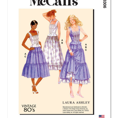 McCall's Misses' Top and Skirts by Laura Ashley M8306 - Sewing Pattern