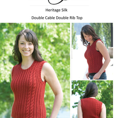 Double Cable Double Rib Top in Cascade Heritage Silk - FW157