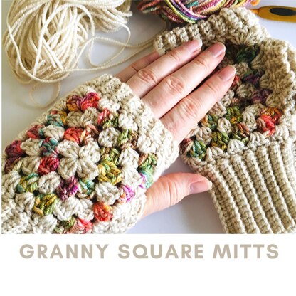 Fingerless Granny Square Mitts