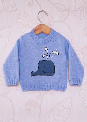 Intarsia - Blue Whale Chart - Childrens Sweater