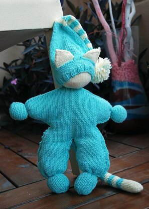 Waldorf knitted Cat doll for small babies