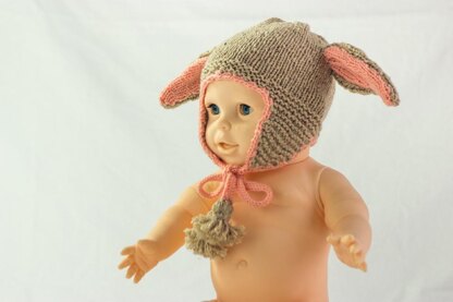 Floppy Ear Bunny Hat With Earflaps And Tassels