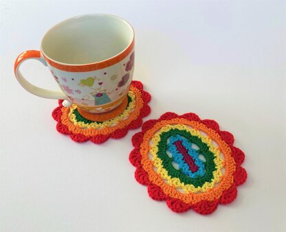 Rainbow oval coaster II by HueLaVive