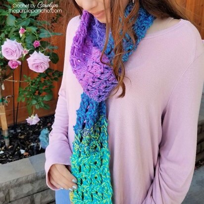 Broomstick Lace Wildflower Scarf