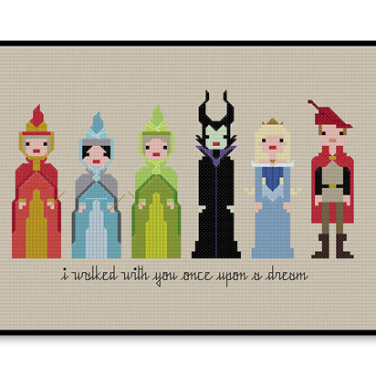 Sleeping Beauty Blue Dress - PDF Cross Stitch Pattern