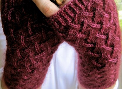 Fuzzy Zig Zag Lace Fingerless Mitts