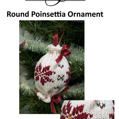 Round Poinsettia Ornament in Cascade Ultra Pima - DK318