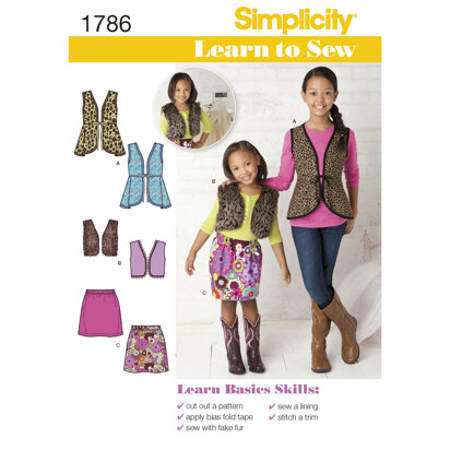 Simplicity Learn to Sew Child's & Girls'  Sportswear 1786 - Sewing Pattern