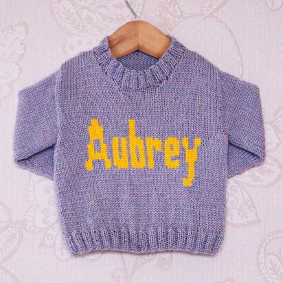 Intarsia - Aubrey Moniker Chart - Childrens Sweater