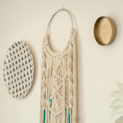 Macrame Wallhanger Athene in Hoooked Spesso Eco Barbante Chunky Cotton & Eucalyps - Downloadable PDF