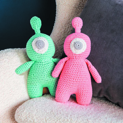 Crochet Bleep Blorp Toy in Bernat Bundle Up - Downloadable PDF