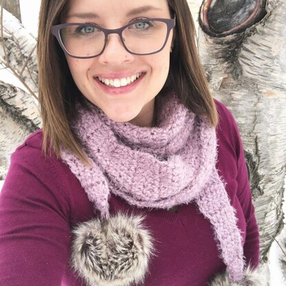 Fuzzy Pom Pom Scarf