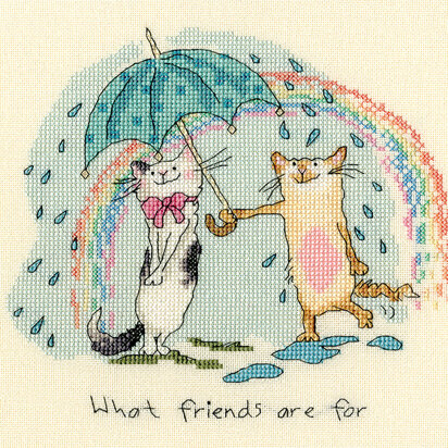 Bothy Threads What Friends Are For by Anita Jeram Cross Stitch Kit - 21cm x 19cm