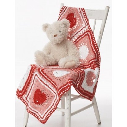 Crochet Heart Dishcloth/Blanket in Lily Sugar 'n Cream Solids - Downloadable PDF