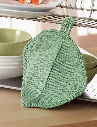 Garden Leaf Dishcloth in Bernat Handicrafter Cotton Solids