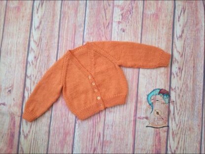 V neck cardigan for 1 year old with links to tutorials.