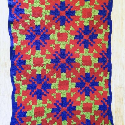 Tartan Flowers C2C Lap Blanket