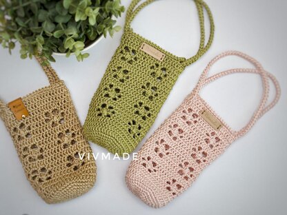 Bottle Bag Crochet Pattern, Digital Crochet Bag Pattern, Water