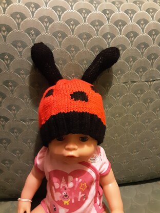 Cutie Ladybird Newborn Baby Beanie Pattern