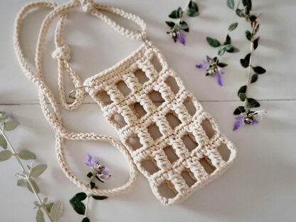 Mobile phone crossbody shoulder bag crochet pattern T29