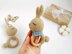 Crochet bunny pattern baby rattle toy Amigurumi rabbit teether