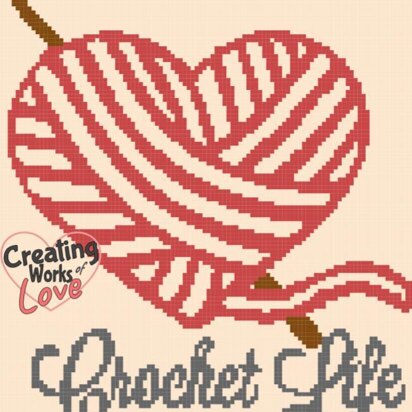 Crochet Heart Yarn Ball Stitch Graph