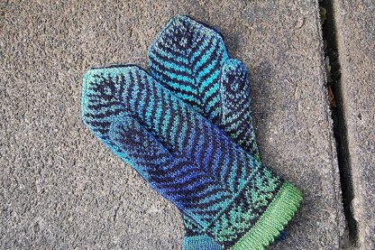 Peacock Feather Mittens