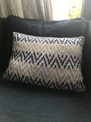 Knitted Zigzag Cushion in Paintbox Yarns Simply Chunky - Downloadable PDF