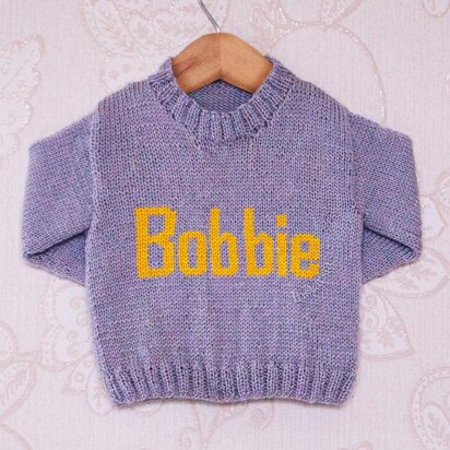 Intarsia - Bobbie Moniker Chart - Childrens Sweater