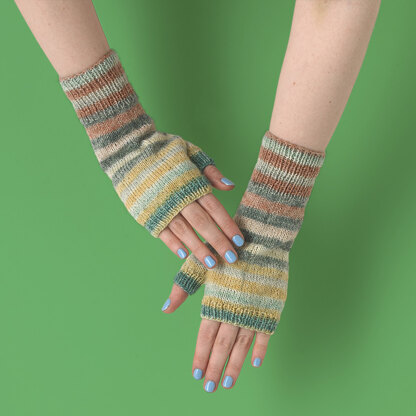 Essential Fingerless Gloves - Free Knitting Pattern for Women in Paintbox Yarns Socks