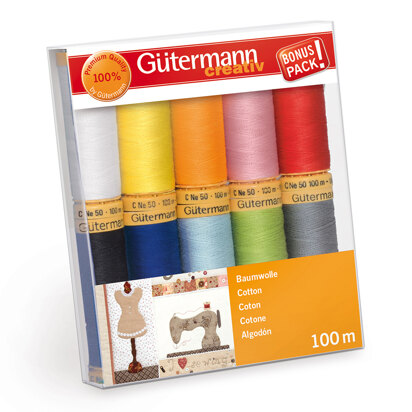 Gutermann Thread Set: Natural Cotton C Ne 50: 10 x 100m: Colour Assortment 2