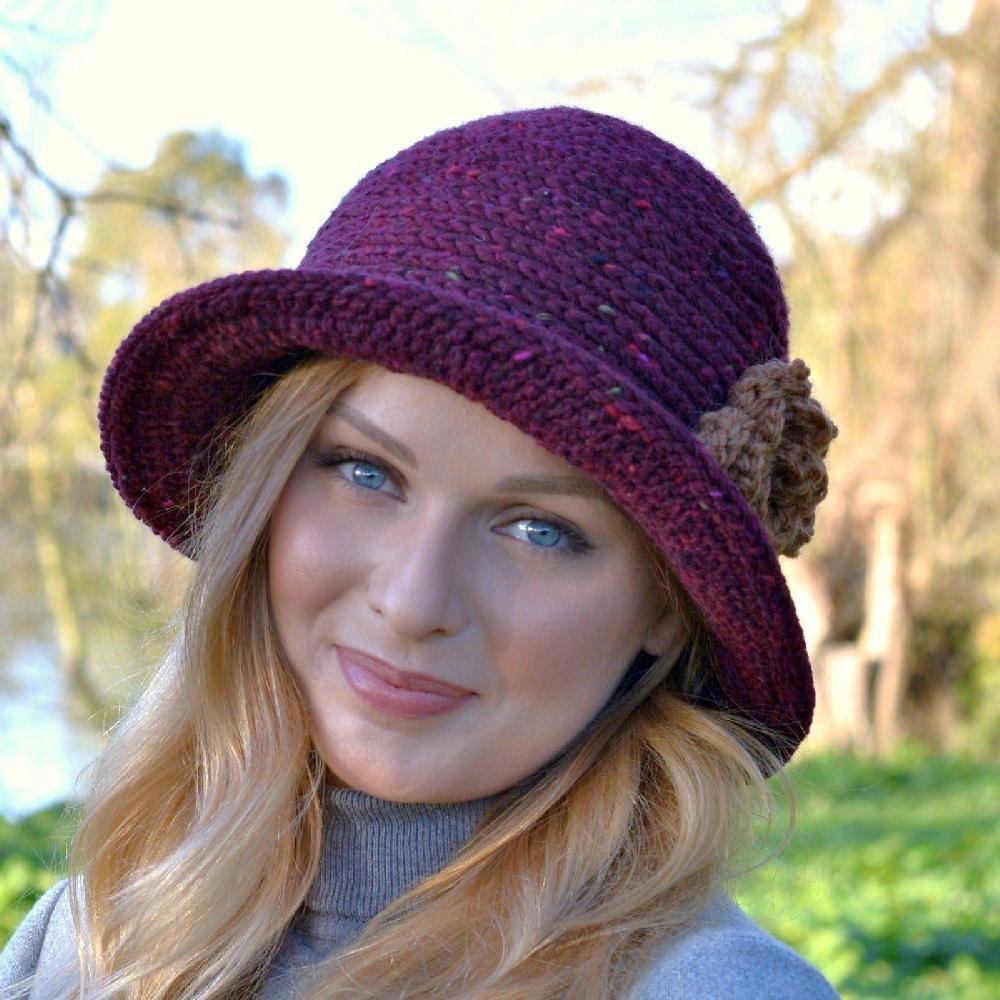 Cloche Hat- Hand Knit and Felted- Canadian Wool- Made to order