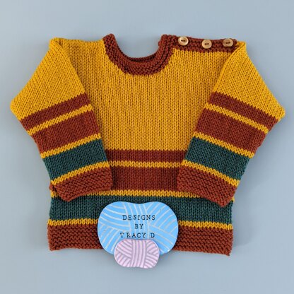 Miles baby jumper / sweater knitting pattern 3-6mths & 6-12mths