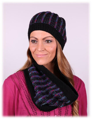 Slipt Stitch Hat And Cowl in Plymouth Yarn Happy Feet 100 - 3045 - Downloadable PDF
