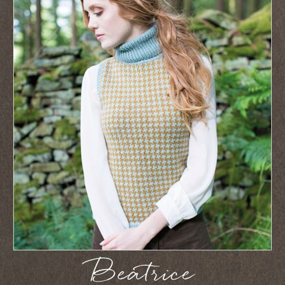 Beatrice Hound's Tooth Vest  in West Yorkshire Spinners Illustrious - DBP0025 - Downloadable PDF - knitting pattern