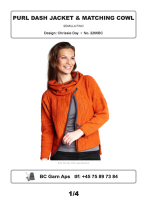 Purl Dash Jacket & Matching Cowl in BC Garn Semilla Fino - 2266BC - Downloadable PDF